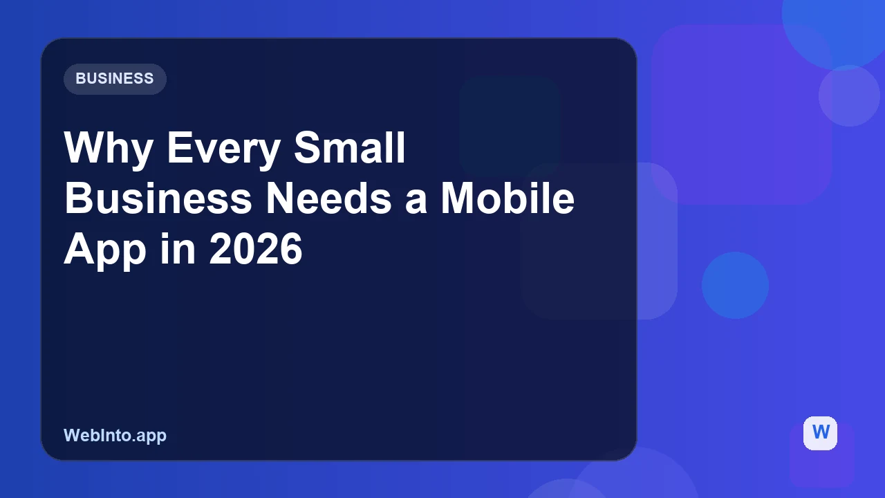 Why Every Small Business Needs a Mobile App in 2026